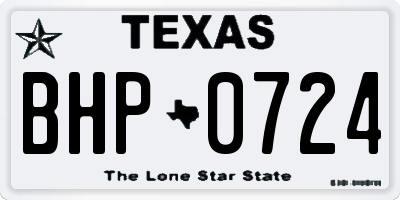 TX license plate BHP0724