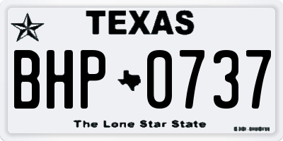 TX license plate BHP0737