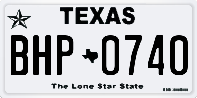 TX license plate BHP0740