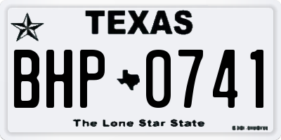 TX license plate BHP0741