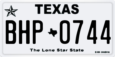 TX license plate BHP0744