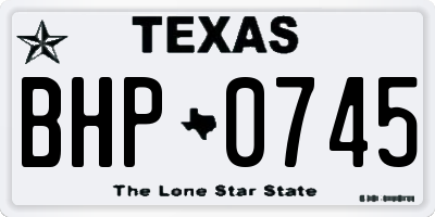 TX license plate BHP0745