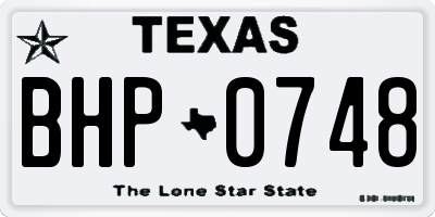TX license plate BHP0748