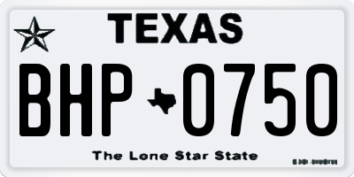 TX license plate BHP0750