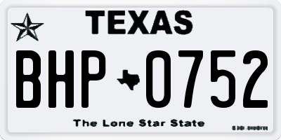 TX license plate BHP0752