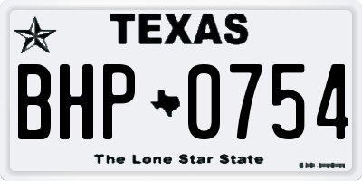 TX license plate BHP0754