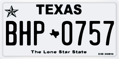 TX license plate BHP0757