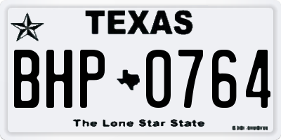 TX license plate BHP0764