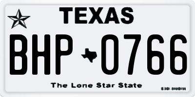 TX license plate BHP0766