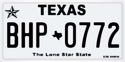 TX license plate BHP0772
