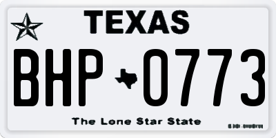 TX license plate BHP0773