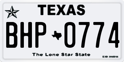 TX license plate BHP0774