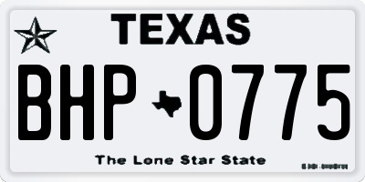TX license plate BHP0775