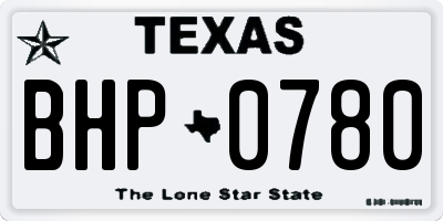 TX license plate BHP0780