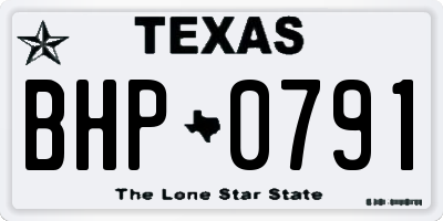 TX license plate BHP0791