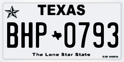 TX license plate BHP0793