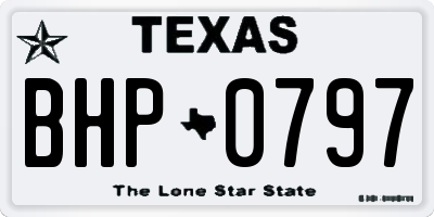 TX license plate BHP0797