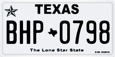 TX license plate BHP0798