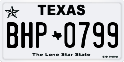TX license plate BHP0799
