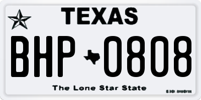TX license plate BHP0808