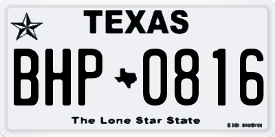 TX license plate BHP0816