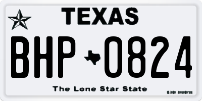 TX license plate BHP0824