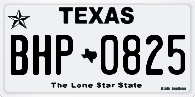 TX license plate BHP0825