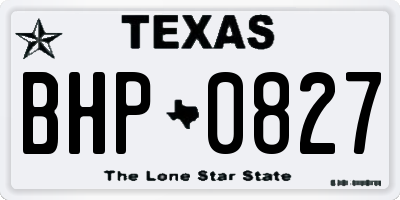 TX license plate BHP0827