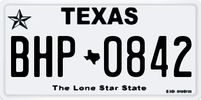 TX license plate BHP0842