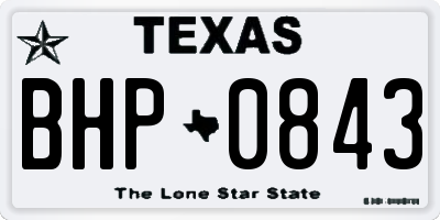 TX license plate BHP0843