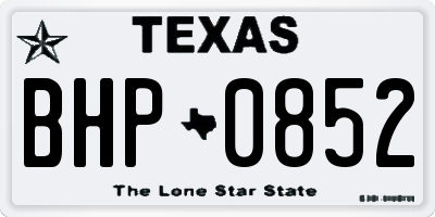 TX license plate BHP0852