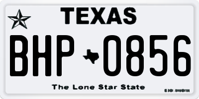 TX license plate BHP0856