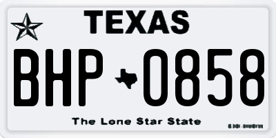 TX license plate BHP0858