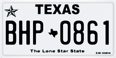 TX license plate BHP0861