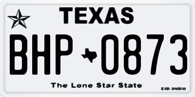 TX license plate BHP0873
