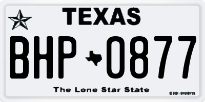 TX license plate BHP0877