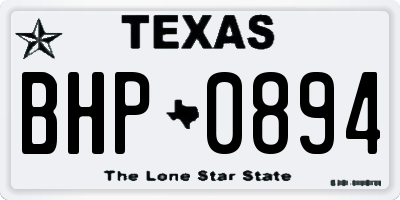 TX license plate BHP0894