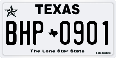 TX license plate BHP0901