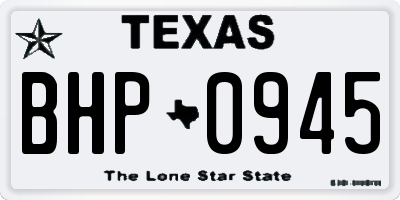 TX license plate BHP0945