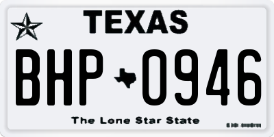 TX license plate BHP0946