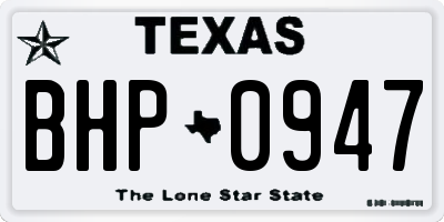 TX license plate BHP0947