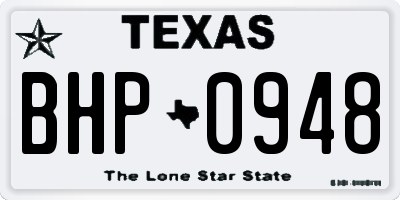 TX license plate BHP0948