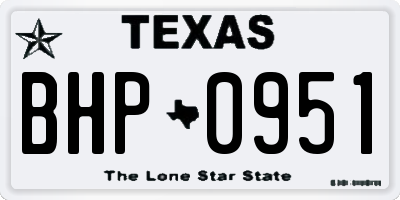 TX license plate BHP0951
