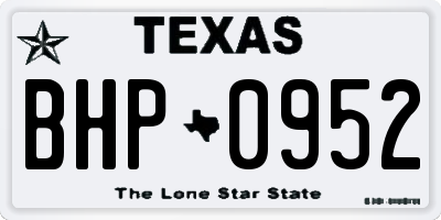 TX license plate BHP0952