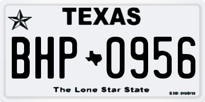 TX license plate BHP0956