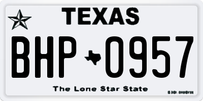 TX license plate BHP0957