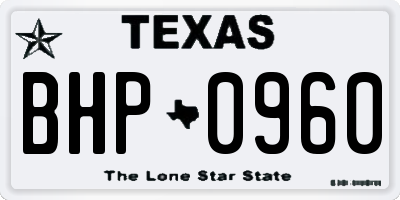 TX license plate BHP0960