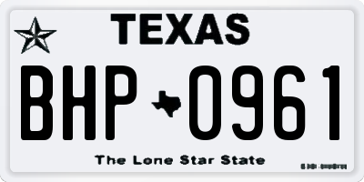 TX license plate BHP0961