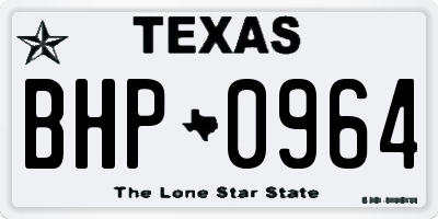TX license plate BHP0964