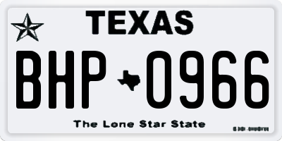 TX license plate BHP0966